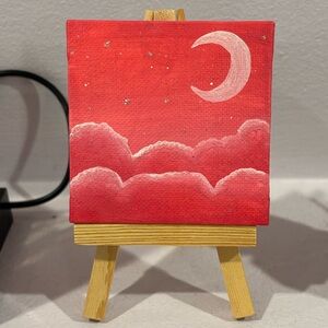 Pink Moonlit Sky Canvas Art